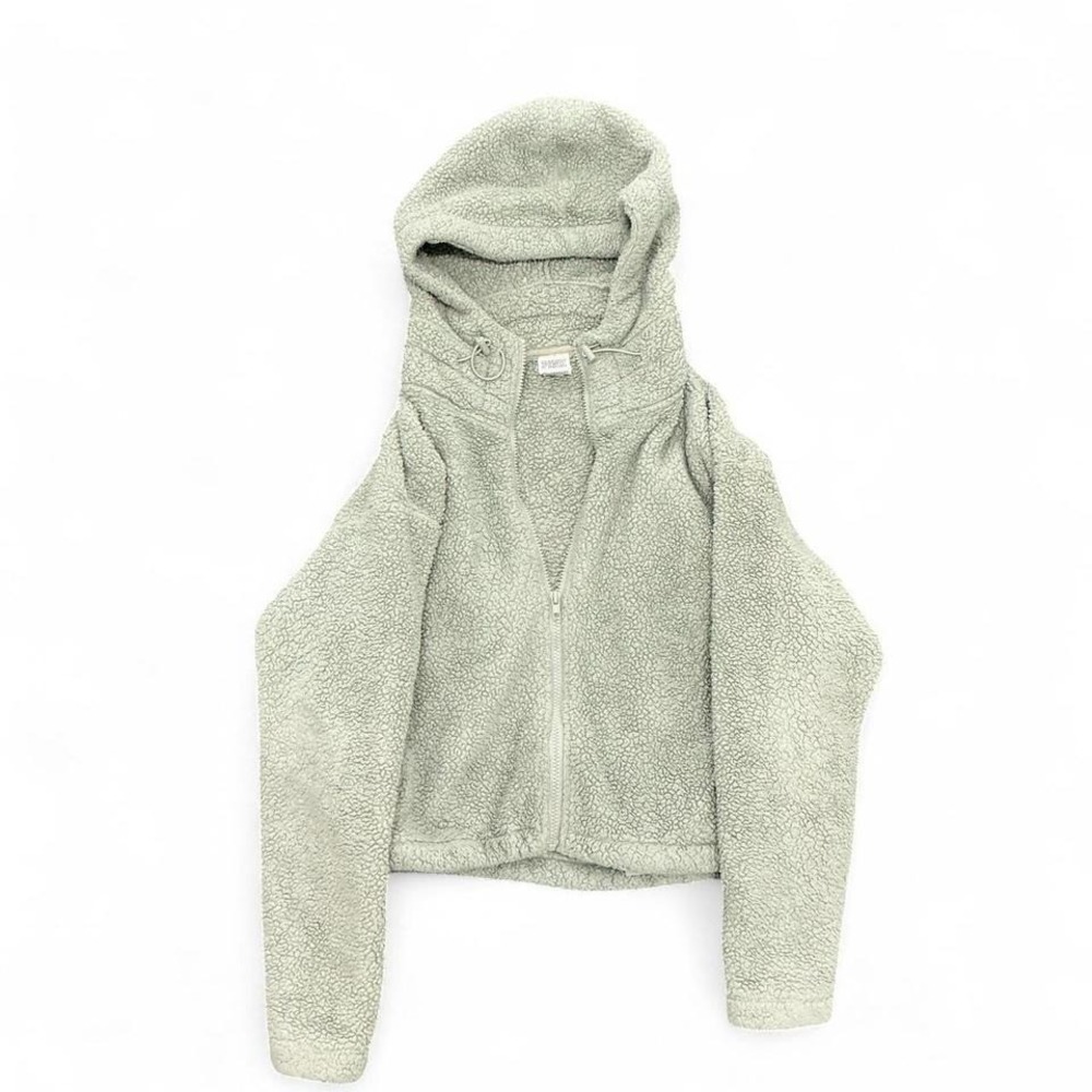 Light green  Victoria's Secret PINK fleece‎ zip up hoodie WOMEN SIZE XS